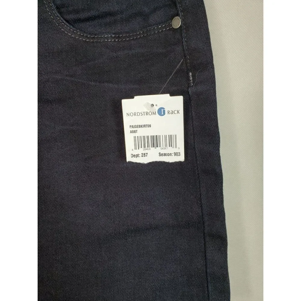 Paige Fairfax Super Dark Wash Flap Pocket Denim Mini Skirt Made in USA NWT